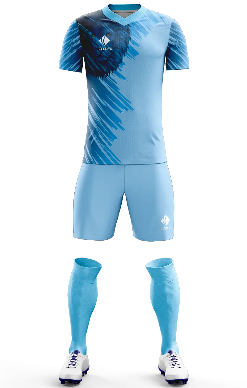 Conjunto Futbol Cod 0010 BOLÔö£├¼VAR FC celeste - lineas- leon.