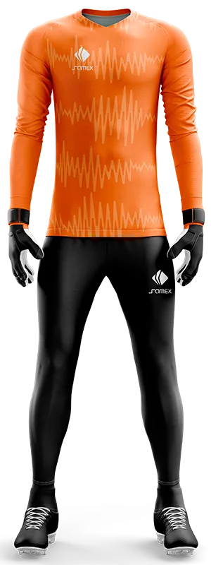 Conjunto Futbol Arqueros Cod 0023 CAMISETA NARANJA CON LINEAS .