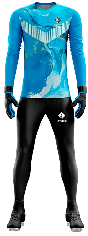 Conjunto Futbol Arqueros Cod 0072 CAMISETA CELESTE AQUEARELA .