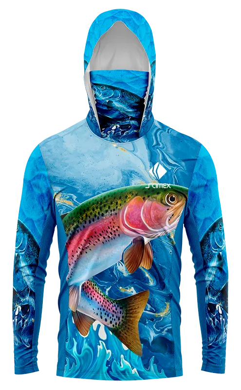 POLERON PESCA ACUARELA AZUL - PEZ COLORES cod: 0088 .