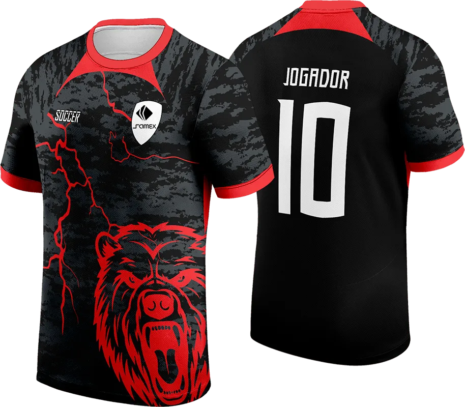 CAMISETA NEGRO - GRUNGE GRIS - OSO ROJO cod: 0046 .