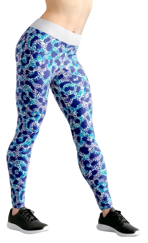 CALZA COD. 026 ANIMAL PRINT AZUL - CELESTE - BLANCO