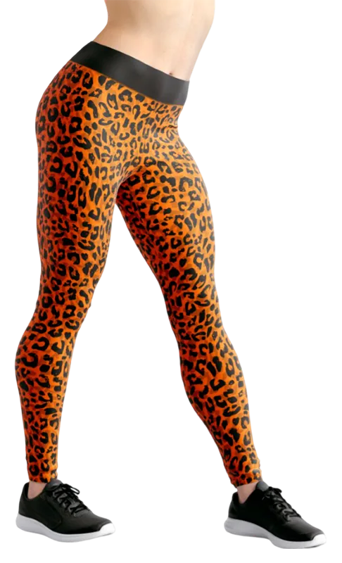 CALZA COD. 031 ANIMAL PRINT NARANJA - NEGRO