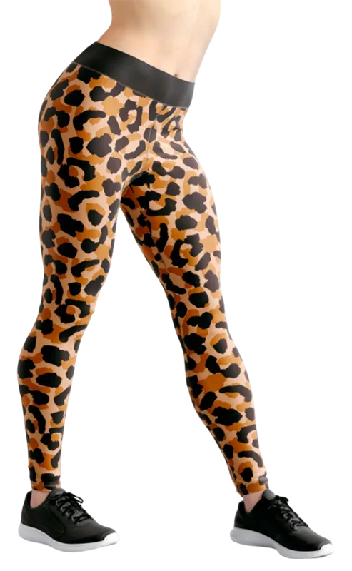 CALZA COD. 044 ANIMAL PRINT NARANJA - NEGRO