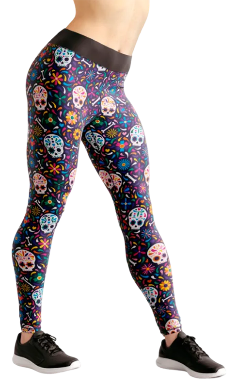 CALZA COD. 159 FLORAL MORADO CATRINAS - DIA DE MUERTOS