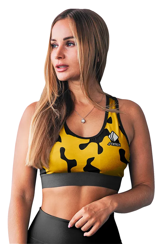 PETOS MUJER GYM COD. 018 ANIMAL PRINT AMARILLO - NEGRO