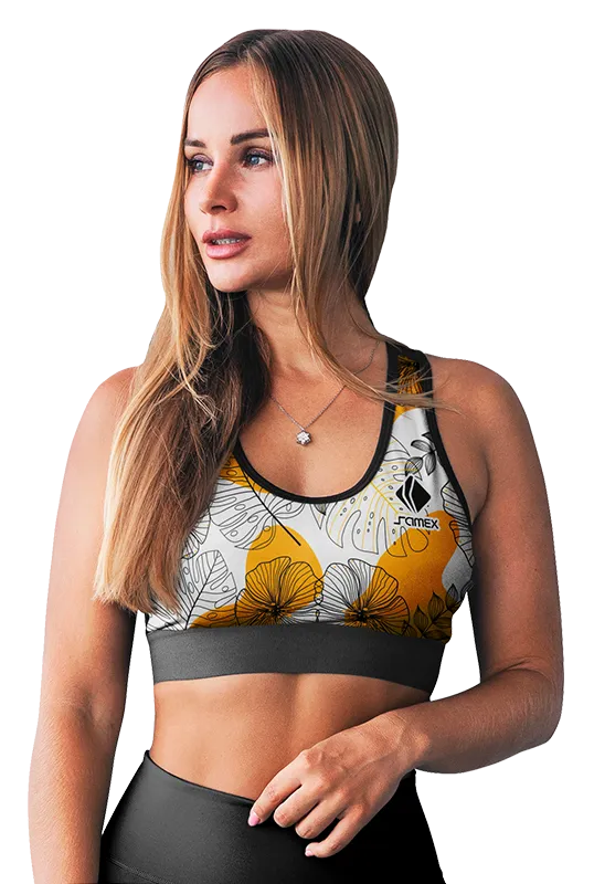 PETOS MUJER GYM COD. 053 BLANCO - FLORES