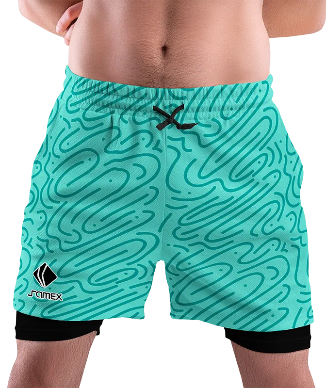 SHORT DEPORTIVO SHORT PADEL TURQUESA - LINEAS COD: 0007 .