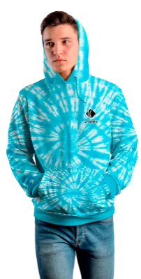 Poleron Con Capucha Cod 0023 POLERA CELESTE ESTAMPADO TIE DYE .