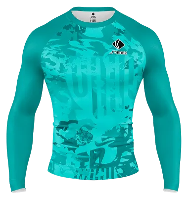 POLERA DE COMPRESIÔö£├┤N CAMISETA DE COMPRESION ALEMANIA CONCEPT QATAR 2022-23 TURQUESA - JASPEADO COD: 0001 .