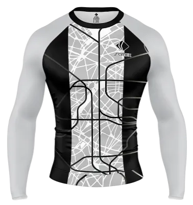 POLERA DE COMPRESIÔö£├┤N CAMISETA DE COMPRESION PSG CONCEPT 2021-22 NEGRO- PLOMO - BLANCO - FRANJAS - LINEAS COD: 0040 .
