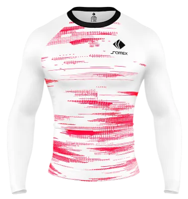 POLERA DE COMPRESIÔö£├┤N CAMISETA DE COMPRESION RB LEIPZIG 2021-22 ROJO - BLANCO COD: 0043 .