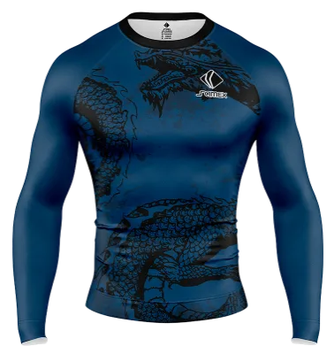 POLERA DE COMPRESIÔö£├┤N CAMISETA DE COMPRESION REAL MADRID DARK DRAGON CONCEPT AZUL - NEGRO - DRAGON COD: 0045 .