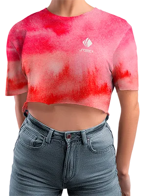 CROP TOP PERSONALIZADO CROP TOP ROJO - ROSADO - NARANJA - ESTAMPADO TIE DYE COD: 0004 .
