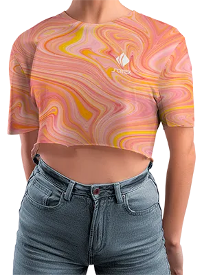 CROP TOP PERSONALIZADO CROP TOP ROSADO - AMARILLO - CREMA - MARMOL COD: 0013 .