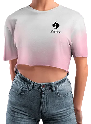 CROP TOP PERSONALIZADO CROP TOP BLANCO - ROSADO - DEGRADE COD: 0027 .