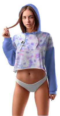 POLERA TOP CROP DAMA COD 0057 AZUL - BLANCO - ROSADO - ESTAMPADO TIE DYE.