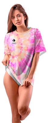 Polo Oversize Dama Cod 0025 BLANCO - AMARILLO - ROSADO - ESTAMPADO TIE DYE .