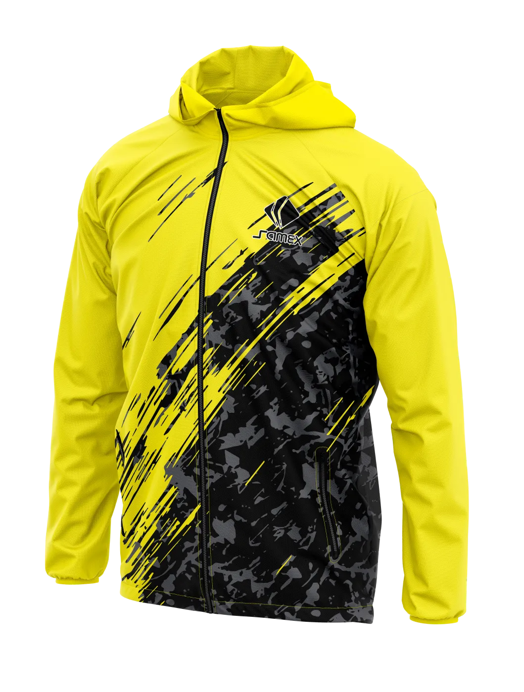 Cortavientos Deportivo amarillo con negro grunge