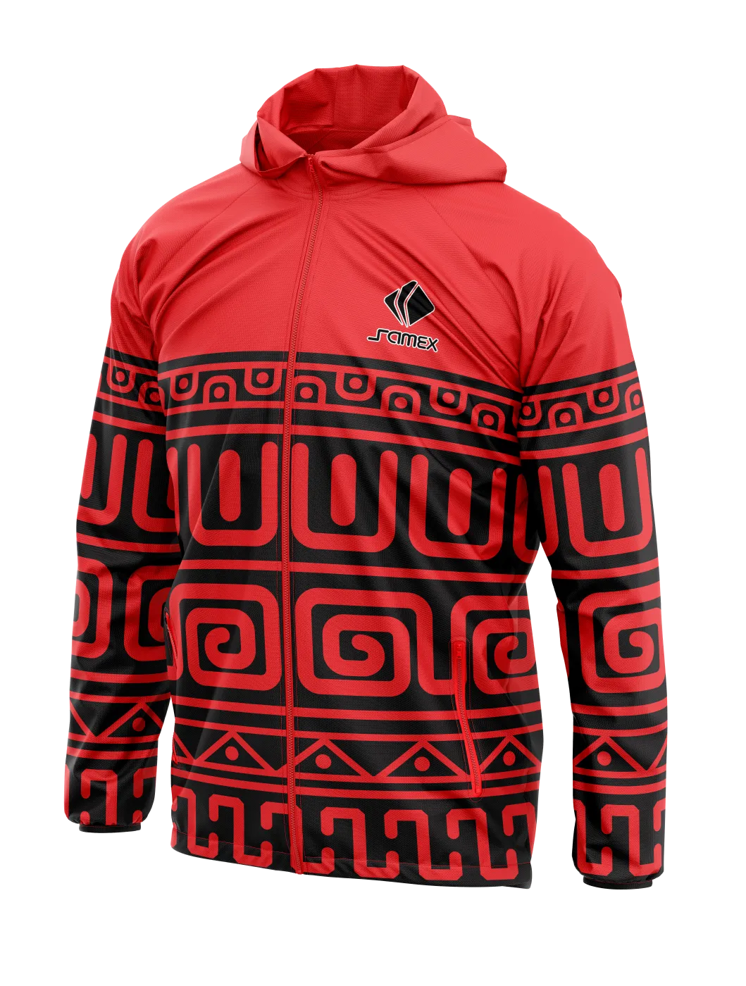 Cortavientos Deportivo rojo patrÔö£Ôöén negro