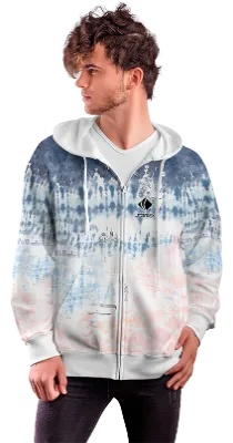 POLERON CON CIERRE COD. 002 BLANCO ESTAMPADO TIE DYE