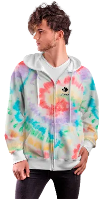 POLERON CON CIERRE COD. 018 ESTAMPADO TIE DYE COLORES