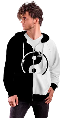 POLERON CON CIERRE COD. 058 BLANCO - NEGRO GINGAN