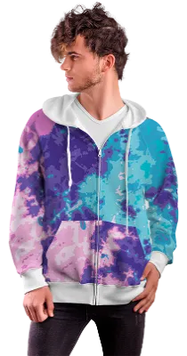 POLERON CON CIERRE COD. 082 EFECTO TIE DYE COLORES