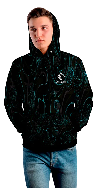Poleron Con Capucha Cod 0009 POLERA CELESTE - SALPICADURAS .