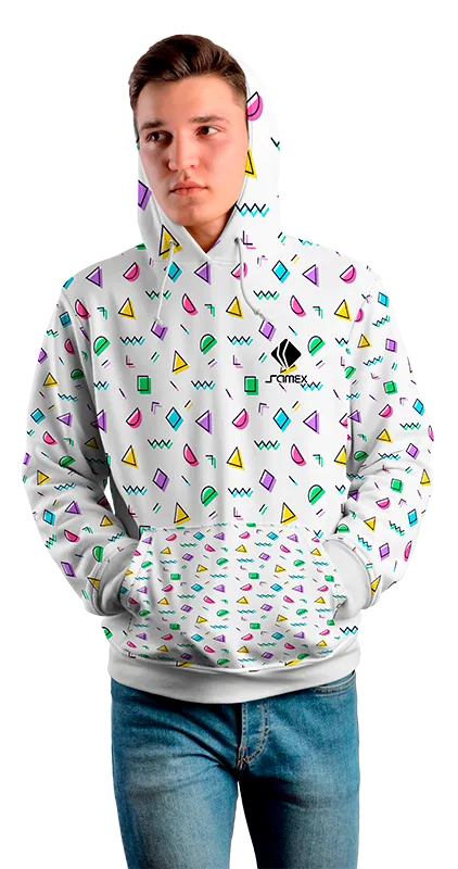 Poleron Con Capucha Cod 0024 POLERA BLANCA ESTAMPADO DE MEMPHIS .