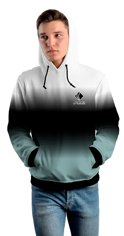Poleron Con Capucha Cod 0062 POLERA BLANCO - NEGRO - CELESTE .