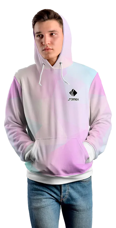 Poleron Con Capucha Cod 0072 POLERA LILA - CELESTE - BLANCO .