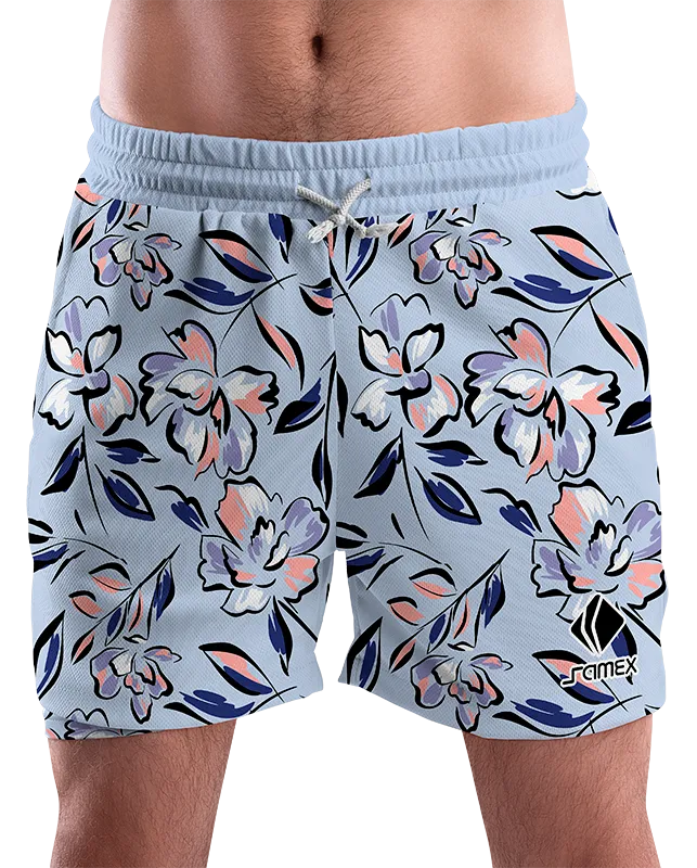 SHORT URBANO HOMBRE COD. 048 CELESTE FLORES COLORES