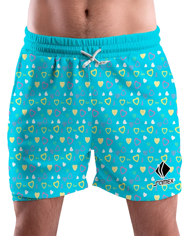 SHORT URBANO HOMBRE COD. 094 TURQUESA - CORAZONES