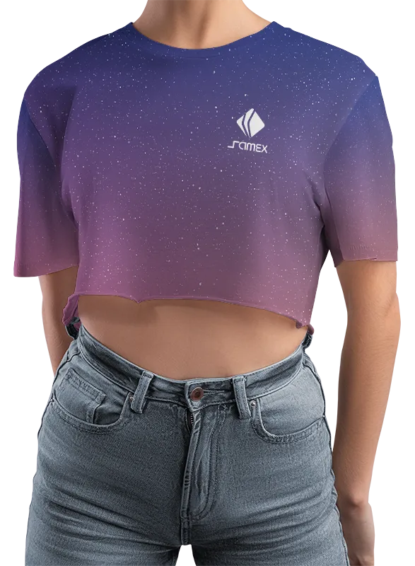 CROP TOP PERSONALIZADO CROP TOP AZUL - LILA - GALAXYA COD: 0015 .