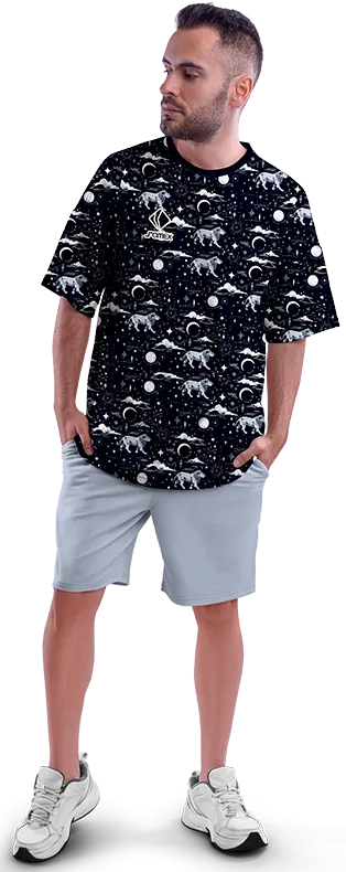 Polo Oversize Cod 0007 AZUL DIBUJOS .