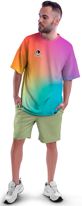 Polo Oversize Cod 0059 NARANJA - CELESTE - MORADO - DEGRADE .