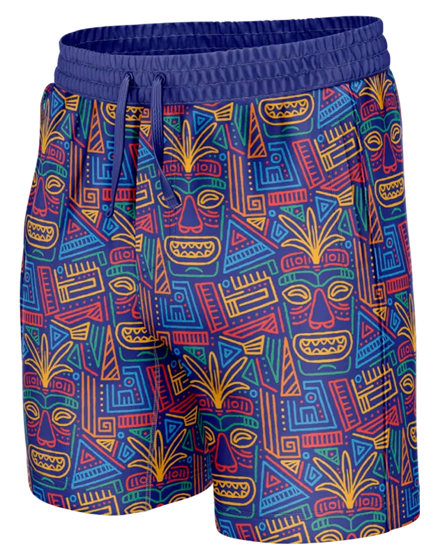 SHORT CORTO AZUL - MASCAR TRIBAL COLORES COD: 0006 .