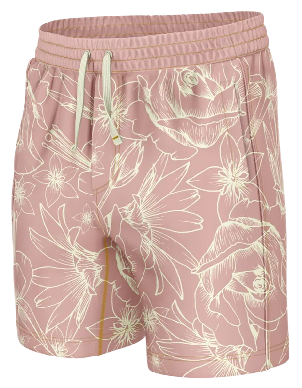 SHORT CORTO MARRON - AMARILLO FLORES COD: 0013 .